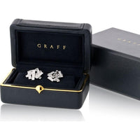 Graff 18K White Gold Stud Earrings with Baguette and Round Diamonds - 1.80 Carats Total Diamond Weight