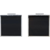 Gucci 18K White Gold Square Onyx Stud Cuff Links for Men - 18K White Gold and Black Onyx Designer Cuff Link Pair