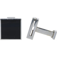Gucci 18K White Gold Square Onyx Stud Cuff Links for Men - 18K White Gold and Black Onyx Designer Cuff Link Pair