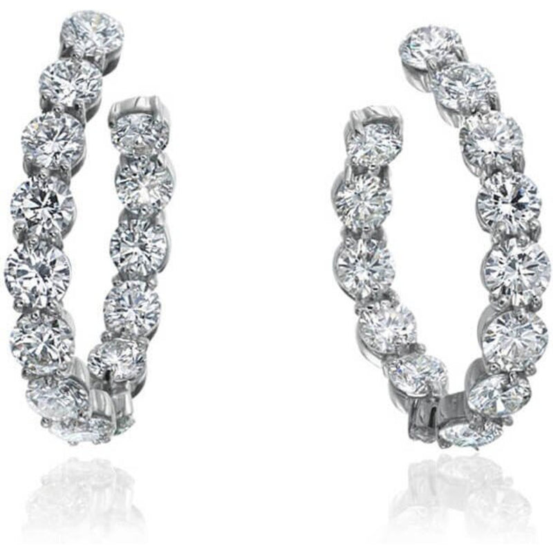 Gumuchian Platinum New Moon Diamond Hoop Earrings