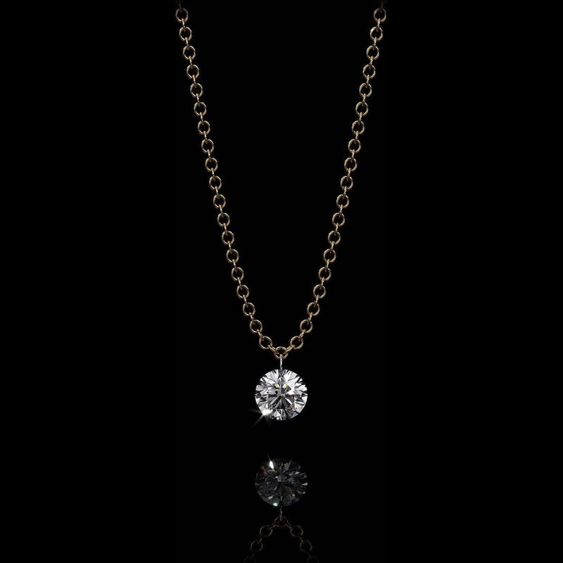 Aresa New York - Hadid Solitaire Fringe Necklaces - 18K Yellow Gold with 0.70 cts. of Diamonds