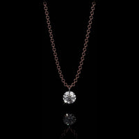Aresa New York - Hadid Solitaire Fringe Necklaces - 18K Rose Gold with 1.00 cts. of Diamonds