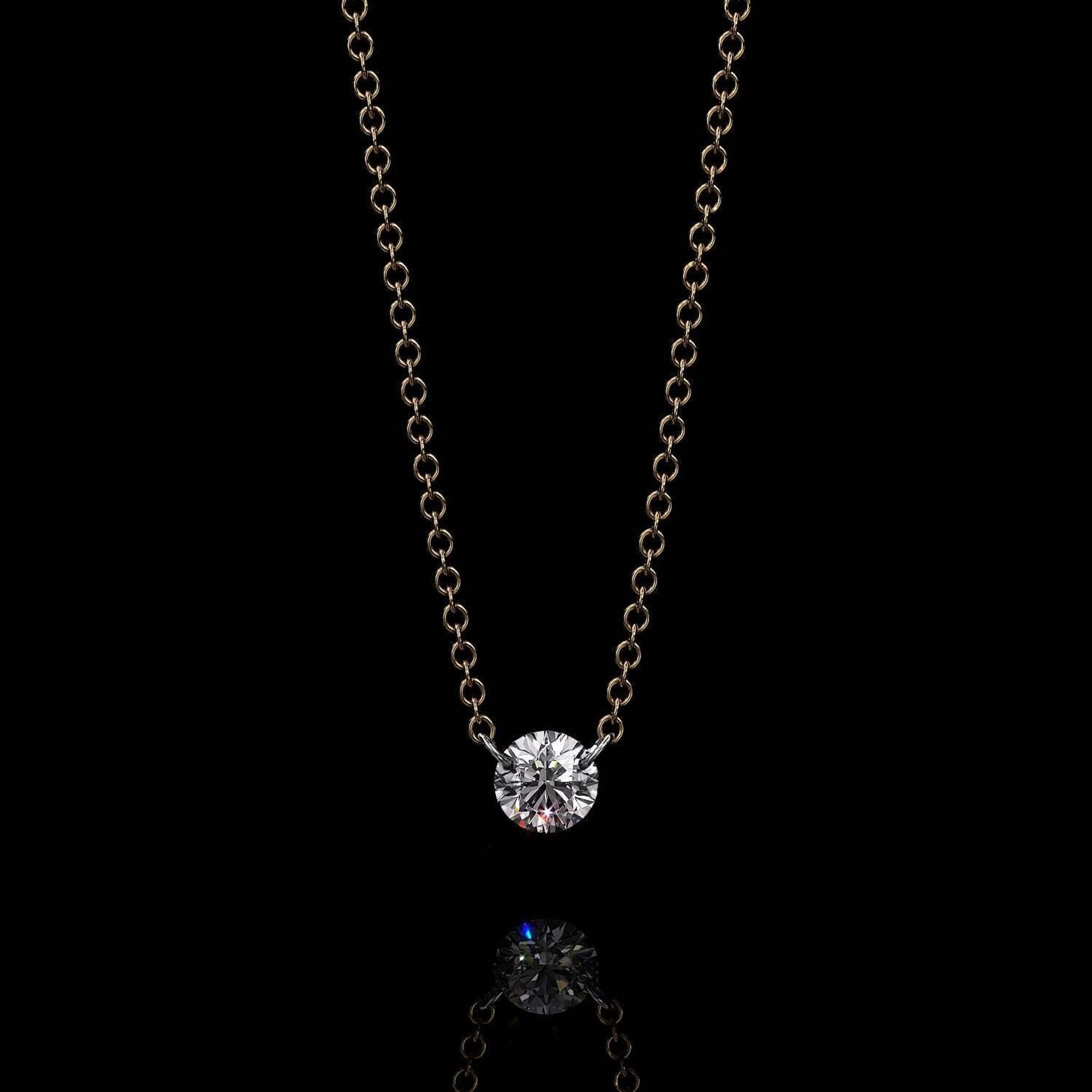 Aresa New York - Hadid Solitaire Necklaces - 18K Yellow Gold with 0.20 cts. of Diamonds