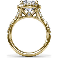 Halo Engagement Ring Setting with Pavé Split Shank Round Diamonds by Fana - 0.50 Carat Total Diamond Weight