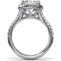 Halo Engagement Ring Setting with Pavé Split Shank Round Diamonds by Fana - 0.50 Carat Total Diamond Weight