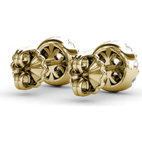 Halo Stud Earrings with Round Brilliant Diamonds by Fana - 1.18 Carat Total Diamond Weight
