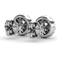 Halo Stud Earrings with Round Brilliant Diamonds by Fana - 1.79 Carat Total Diamond Weight
