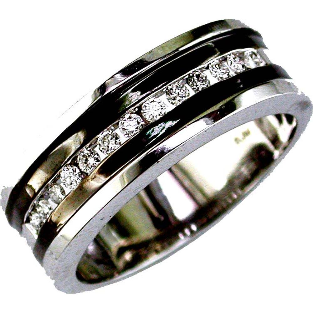 Handsome 14K White Gold 0.27 Carat Men's Diamond Band