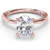 Hidden Halo Engagement Ring Setting with Oval Cut Center Stone by Fana - 0.06 Carat Total Diamond Weight