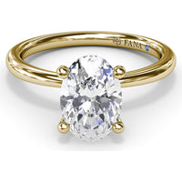 Hidden Halo Engagement Ring Setting with Oval Cut Center Stone by Fana - 0.06 Carat Total Diamond Weight