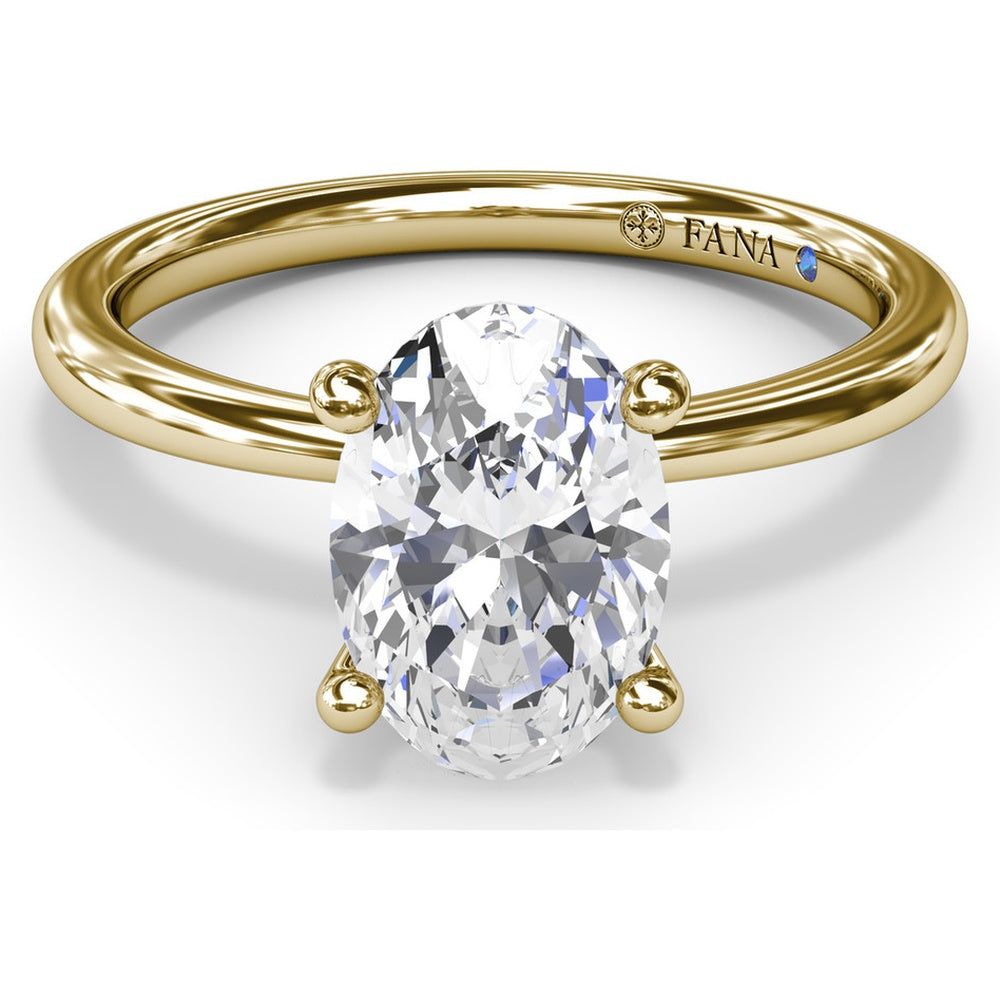 Hidden Halo Engagement Ring Setting with Oval Cut Center Stone by Fana - 0.06 Carat Total Diamond Weight