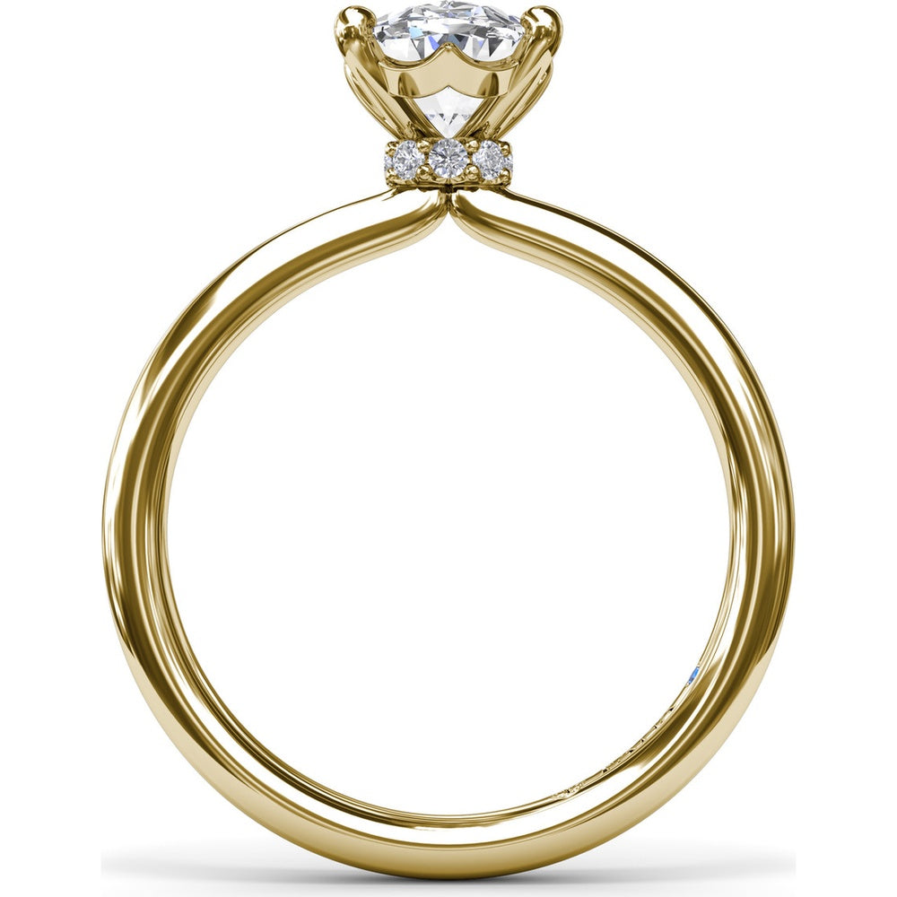 Hidden Halo Engagement Ring Setting with Oval Cut Center Stone by Fana - 0.06 Carat Total Diamond Weight