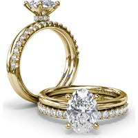 Hidden Halo Engagement Ring Setting with Oval Cut Center Stone by Fana - 0.06 Carat Total Diamond Weight
