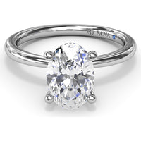 Hidden Halo Engagement Ring Setting with Oval Cut Center Stone by Fana - 0.06 Carat Total Diamond Weight