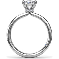 Hidden Halo Engagement Ring Setting with Oval Cut Center Stone by Fana - 0.06 Carat Total Diamond Weight