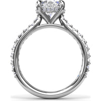 Hidden Halo Engagement Ring Setting with Pavé Diamond Band by Fana - 0.45 Carat Total Diamond Weight