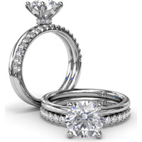 Hidden Halo Engagement Ring Setting with Round Diamond Pavé Accents by Fana - 0.06 Carat Total Diamond Weight