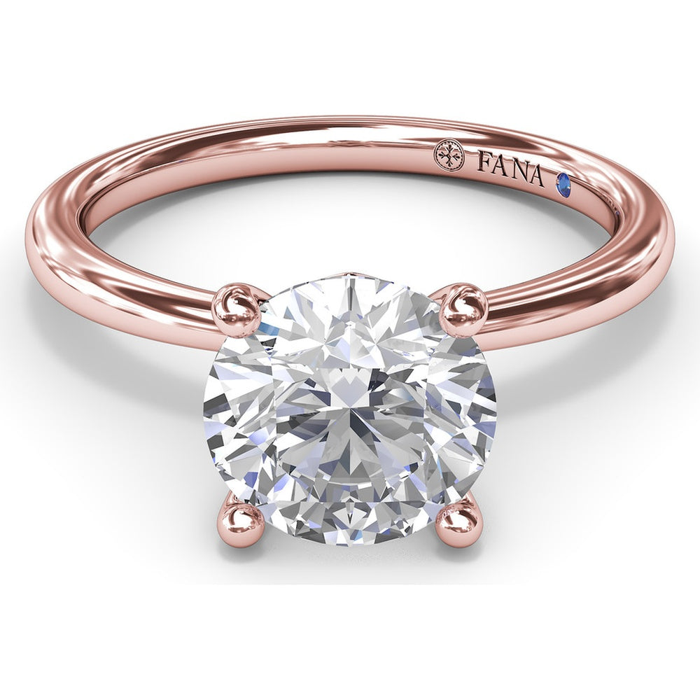 Hidden Halo Engagement Ring Setting with Round Diamond Pavé Accents by Fana - 0.06 Carat Total Diamond Weight