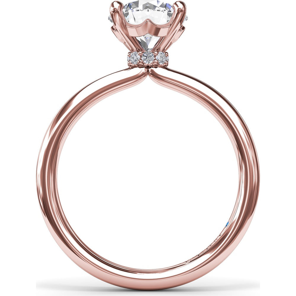 Hidden Halo Engagement Ring Setting with Round Diamond Pavé Accents by Fana - 0.06 Carat Total Diamond Weight