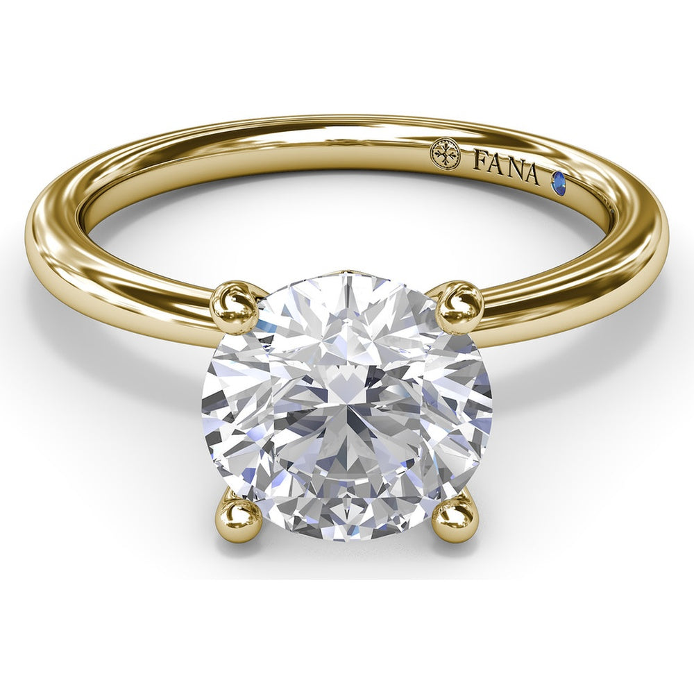 Hidden Halo Engagement Ring Setting with Round Diamond Pavé Accents by Fana - 0.06 Carat Total Diamond Weight