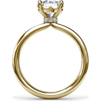 Hidden Halo Engagement Ring Setting with Round Diamond Pavé Accents by Fana - 0.06 Carat Total Diamond Weight