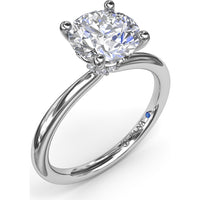 Hidden Halo Engagement Ring Setting with Round Diamond Pavé Accents by Fana - 0.06 Carat Total Diamond Weight