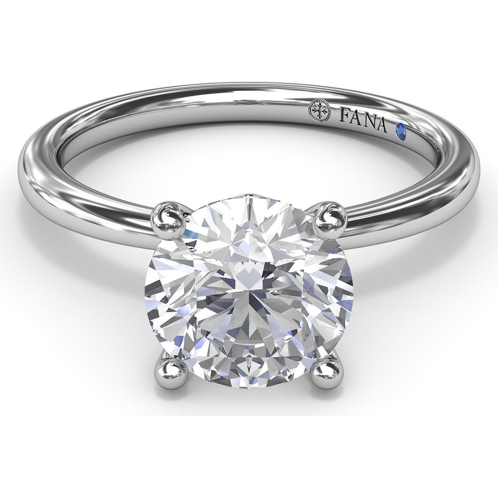 Hidden Halo Engagement Ring Setting with Round Diamond Pavé Accents by Fana - 0.06 Carat Total Diamond Weight