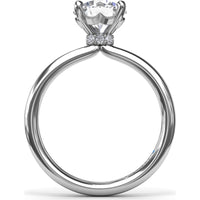 Hidden Halo Engagement Ring Setting with Round Diamond Pavé Accents by Fana - 0.06 Carat Total Diamond Weight