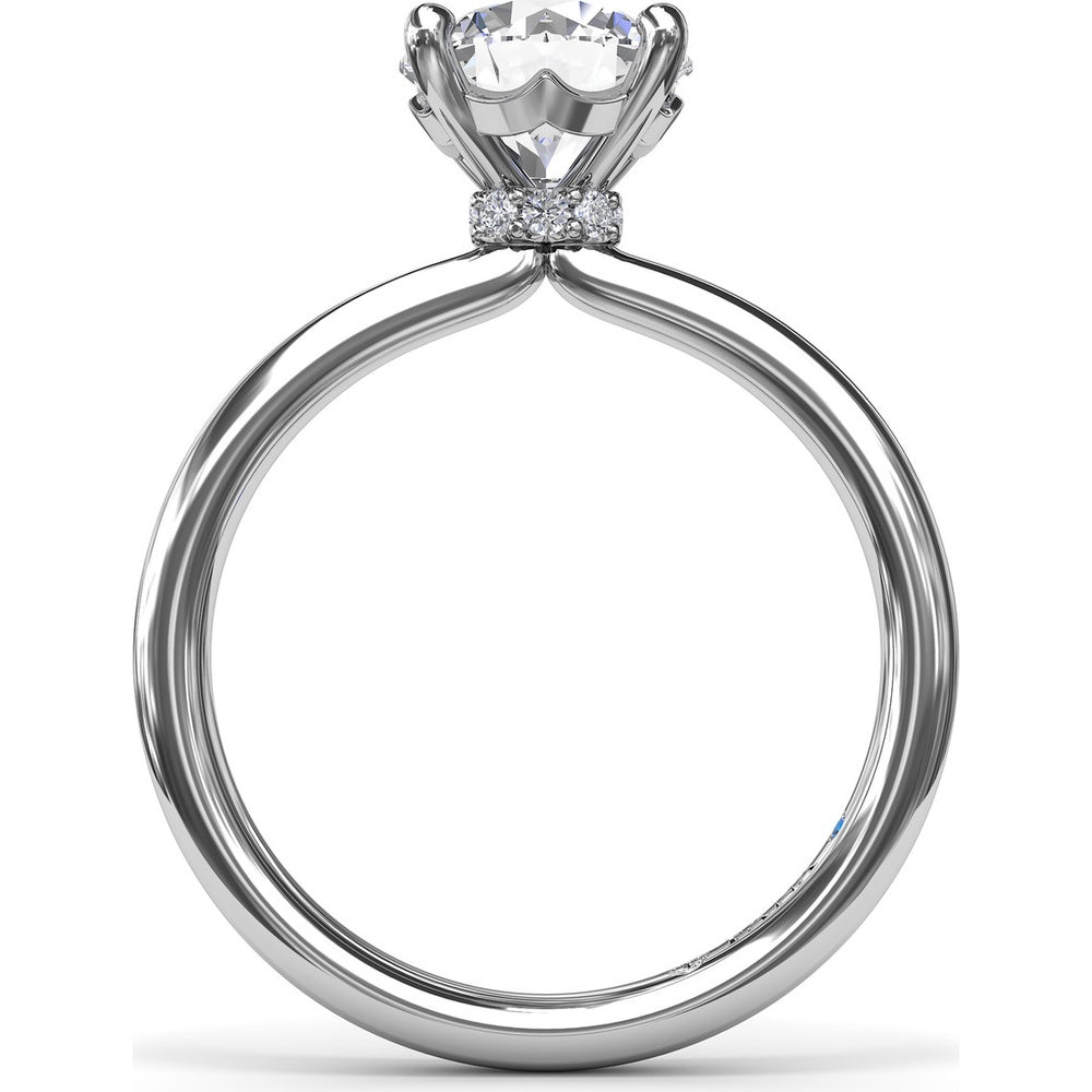Hidden Halo Engagement Ring Setting with Round Diamond Pavé Accents by Fana - 0.06 Carat Total Diamond Weight
