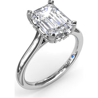 Hidden Halo Engagement Ring Setting with Split Shank and Pavé Diamonds by Fana - 0.09 Carat Total Diamond Weight