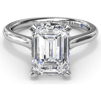 Hidden Halo Engagement Ring Setting with Split Shank and Pavé Diamonds by Fana - 0.09 Carat Total Diamond Weight
