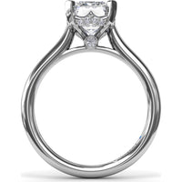 Hidden Halo Engagement Ring Setting with Split Shank and Pavé Diamonds by Fana - 0.09 Carat Total Diamond Weight