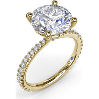 Hidden Halo Pavé Engagement Ring Setting with Round Diamond Center by Fana - 0.40 Carat Total Diamond Weight