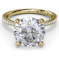 Hidden Halo Pavé Engagement Ring Setting with Round Diamond Center by Fana - 0.40 Carat Total Diamond Weight