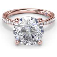 Hidden Halo Pavé Engagement Ring Setting with Round Diamond Center by Fana - 0.40 Carat Total Diamond Weight