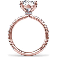 Hidden Halo Pavé Engagement Ring Setting with Round Diamond Center by Fana - 0.40 Carat Total Diamond Weight