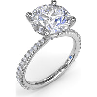 Hidden Halo Pavé Engagement Ring Setting with Round Diamond Center by Fana - 0.40 Carat Total Diamond Weight