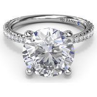Hidden Halo Pavé Engagement Ring Setting with Round Diamond Center by Fana - 0.40 Carat Total Diamond Weight