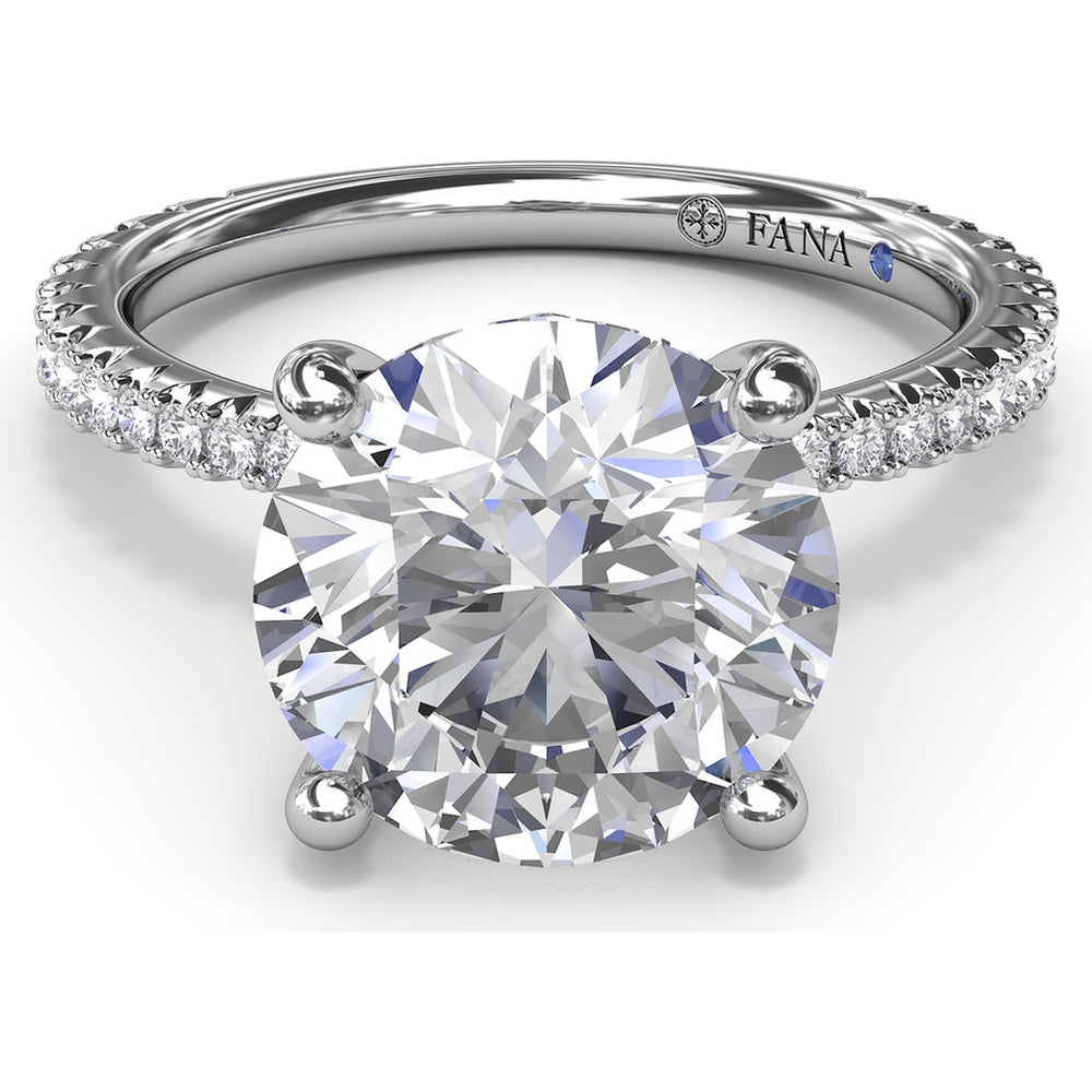 Hidden Halo Pavé Engagement Ring Setting with Round Diamond Center by Fana - 0.40 Carat Total Diamond Weight
