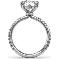 Hidden Halo Pavé Engagement Ring Setting with Round Diamond Center by Fana - 0.40 Carat Total Diamond Weight