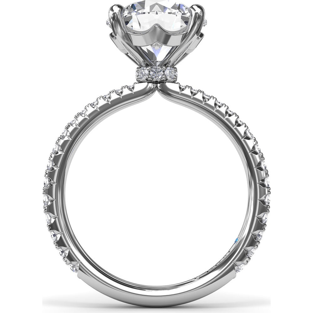 Hidden Halo Pavé Engagement Ring Setting with Round Diamond Center by Fana - 0.40 Carat Total Diamond Weight
