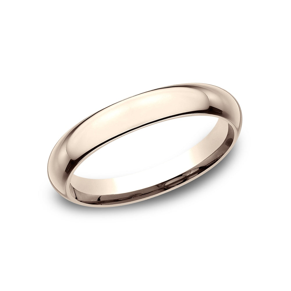 High Dome Comfort Fit Men's Wedding Band in 14K Rose Gold - 3mm Width by Benchmark