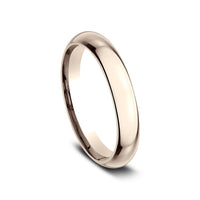 High Dome Comfort Fit Men's Wedding Band in 14K Rose Gold - 3mm Width by Benchmark