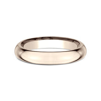 High Dome Comfort Fit Men's Wedding Band in 14K Rose Gold - 3mm Width by Benchmark