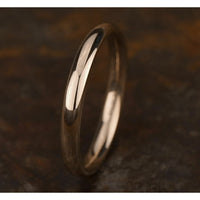 High Dome Comfort Fit Men's Wedding Band in 14K Rose Gold - 3mm Width by Benchmark