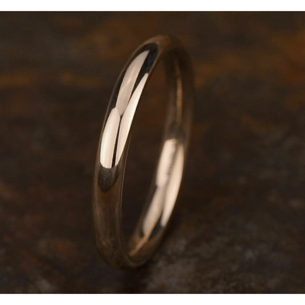 High Dome Comfort Fit Men's Wedding Band in 14K Rose Gold - 3mm Width by Benchmark