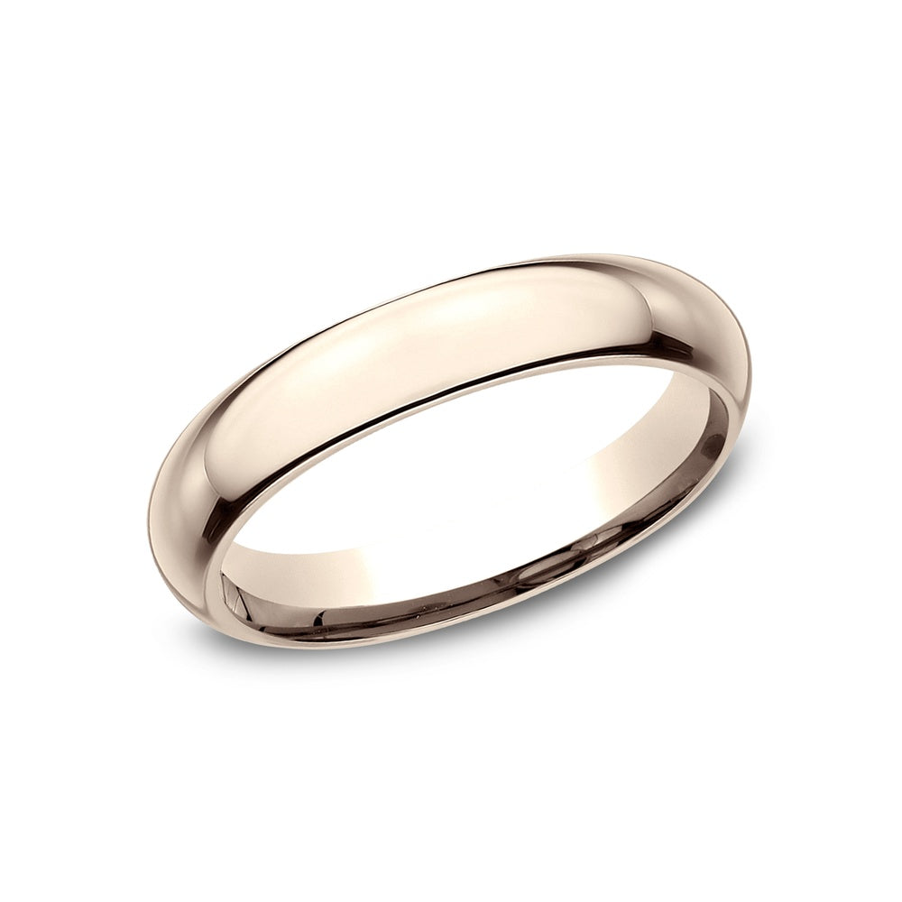High Dome Comfort Fit Men's Wedding Band in 14K Rose Gold - 4mm Width by Benchmark