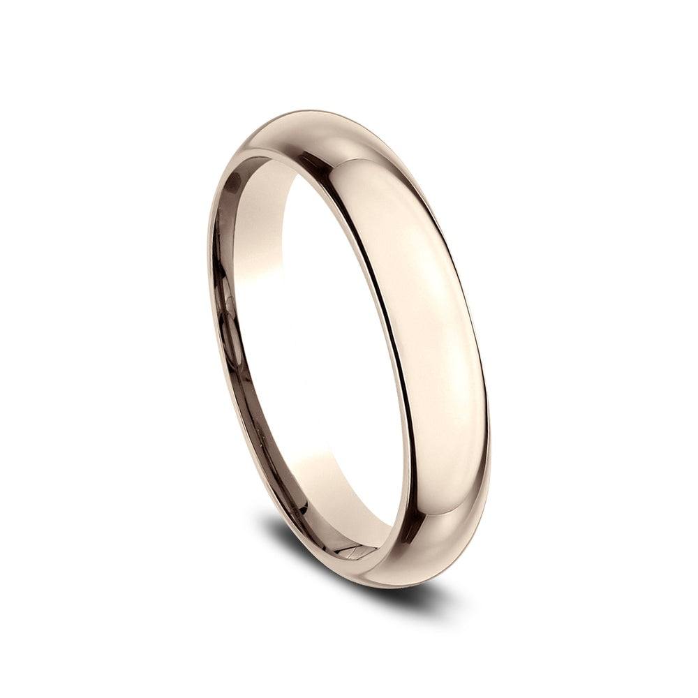High Dome Comfort Fit Men's Wedding Band in 14K Rose Gold - 4mm Width by Benchmark