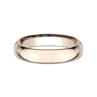 High Dome Comfort Fit Men's Wedding Band in 14K Rose Gold - 4mm Width by Benchmark