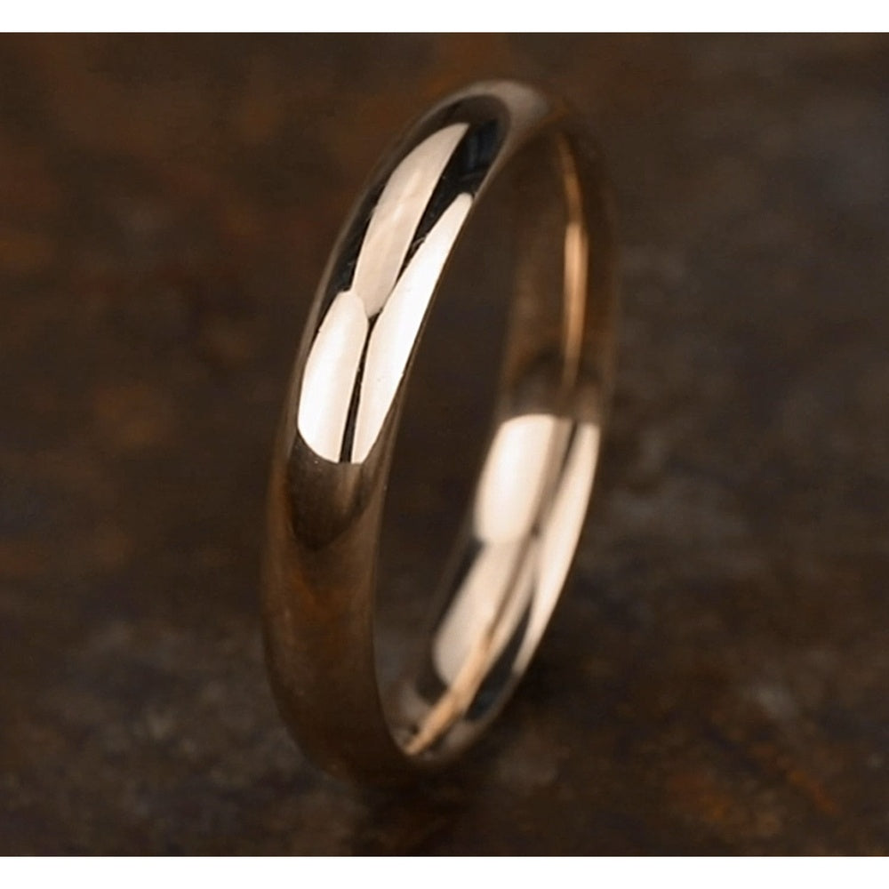 High Dome Comfort Fit Men's Wedding Band in 14K Rose Gold - 4mm Width by Benchmark